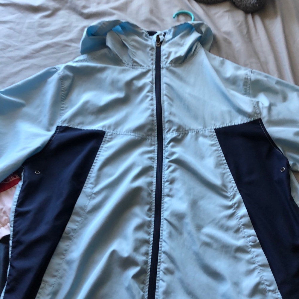 Baby blue wind breaker